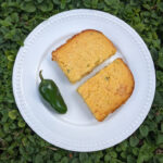 healthy jalapeno cornbread on white plate