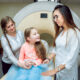young girl getting an MRI protected from radiation