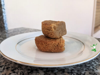 healthy gluten free blondies on white plate