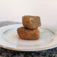 healthy gluten free blondies on white plate