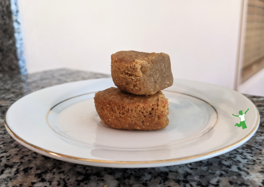 healthy gluten free blondies on white plate