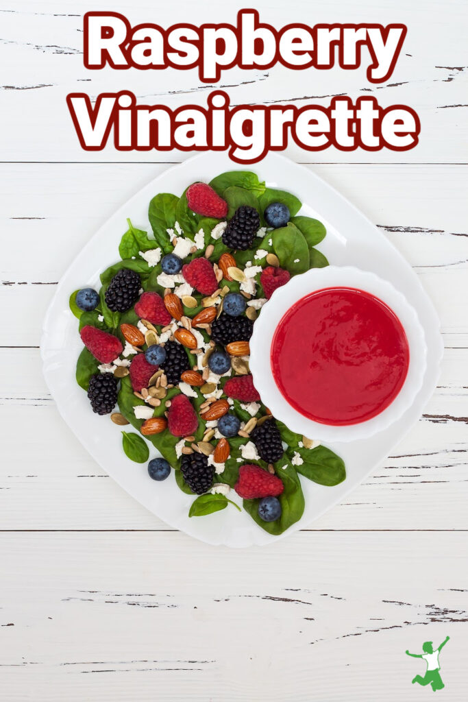 raspberry vinaigrette on a salad