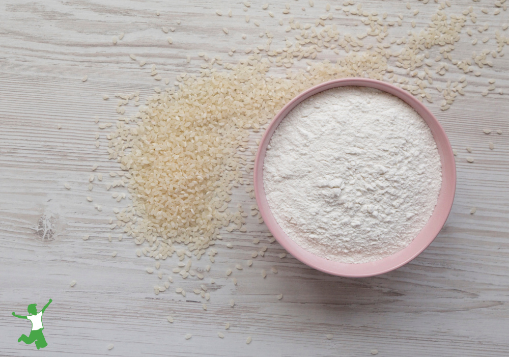 bowl of gluten-free sprouted flour on wooden table