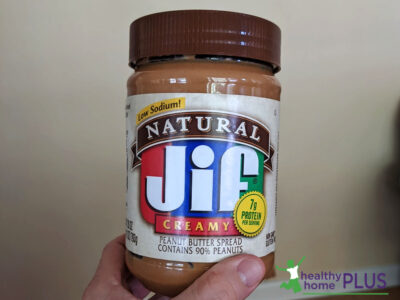 fake jif natural peanut butter in a jar