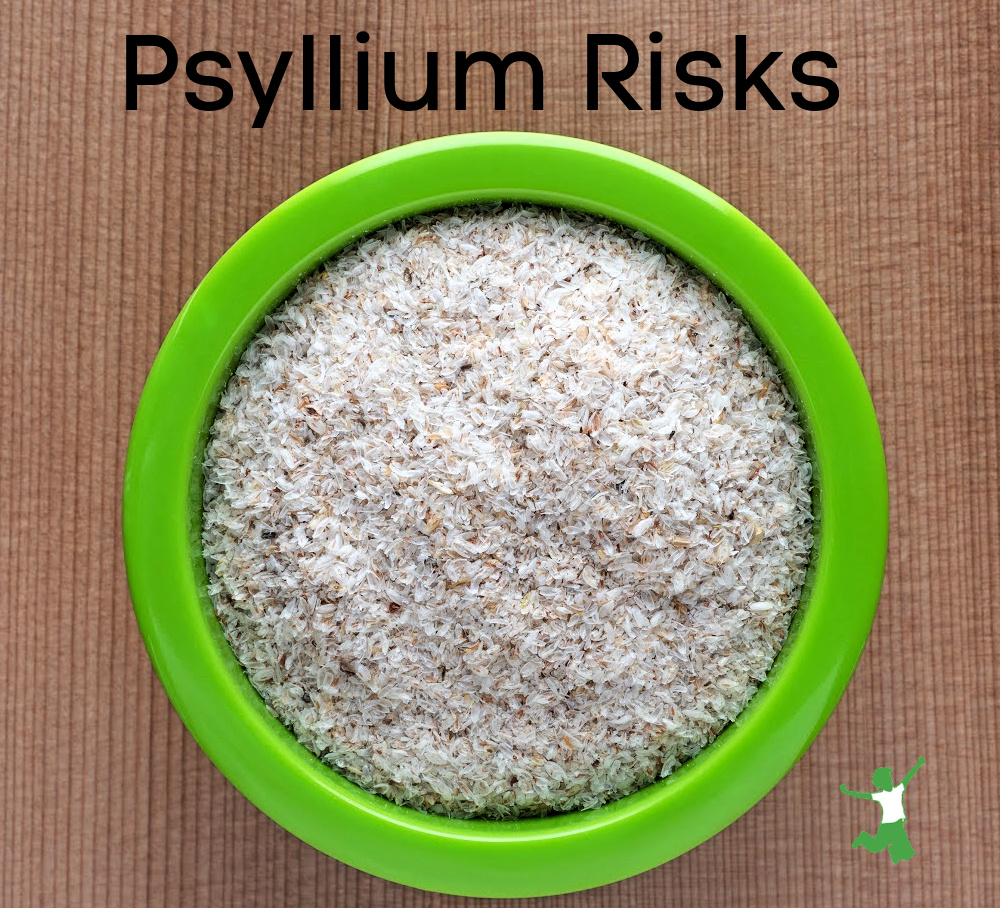 psyllium husks in a green bowl