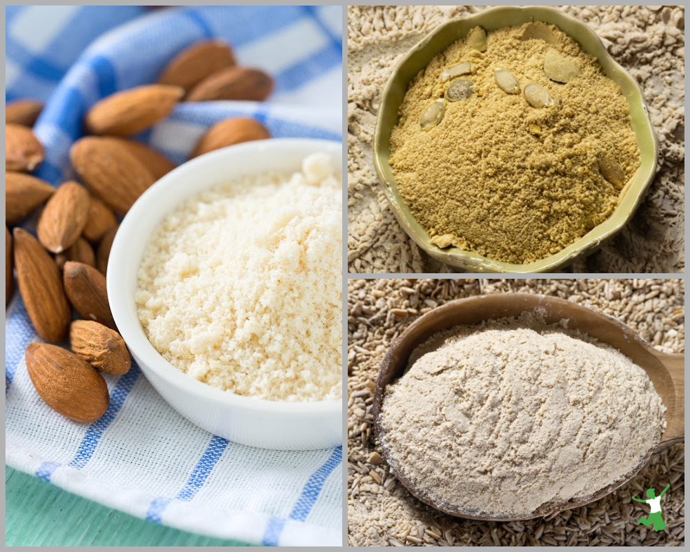 collage of low oxalate alternatives to almond flour
