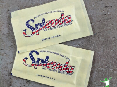 two yellow packets of DNA damaging Splenda