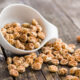 tiger nuts, earth almonds, chufas in white bowl on wooden table