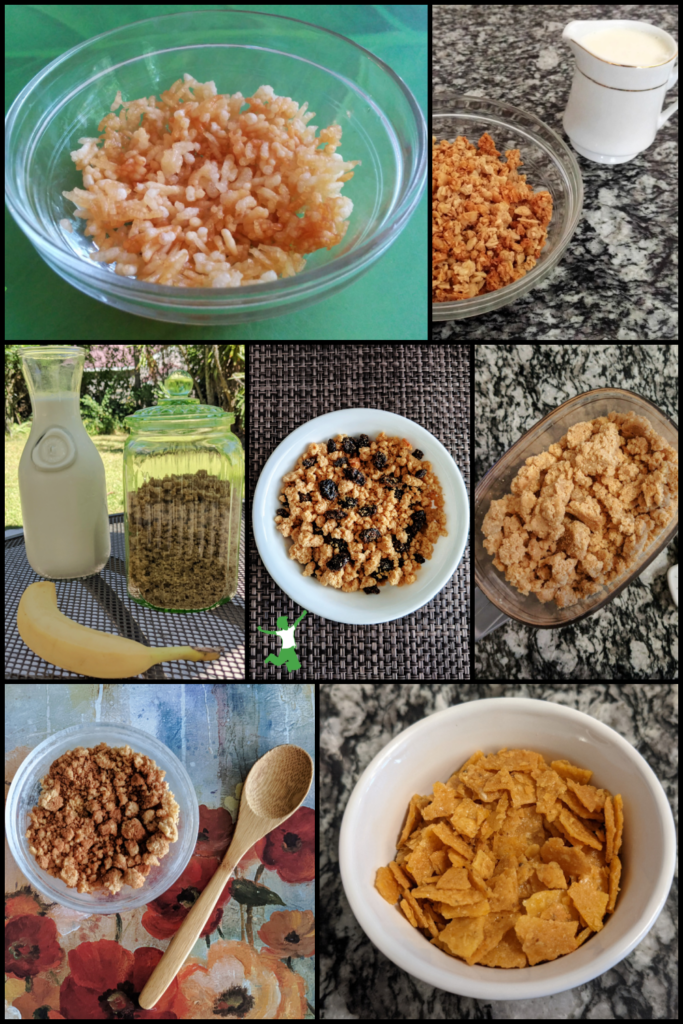 different kinds of homemade cold cereals in bowls