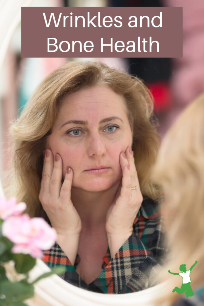 woman with wrinkles and early osteoporosis