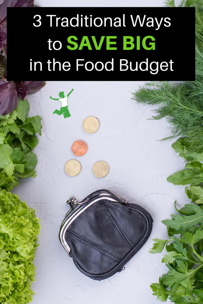budget foods with purse and change on white background