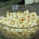 stovetop popcorn with healthy fat in glass bowl