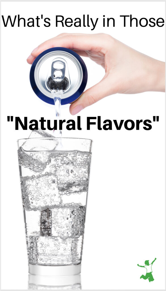 organic sparkling water can with natural flavors pouring into glass with ice