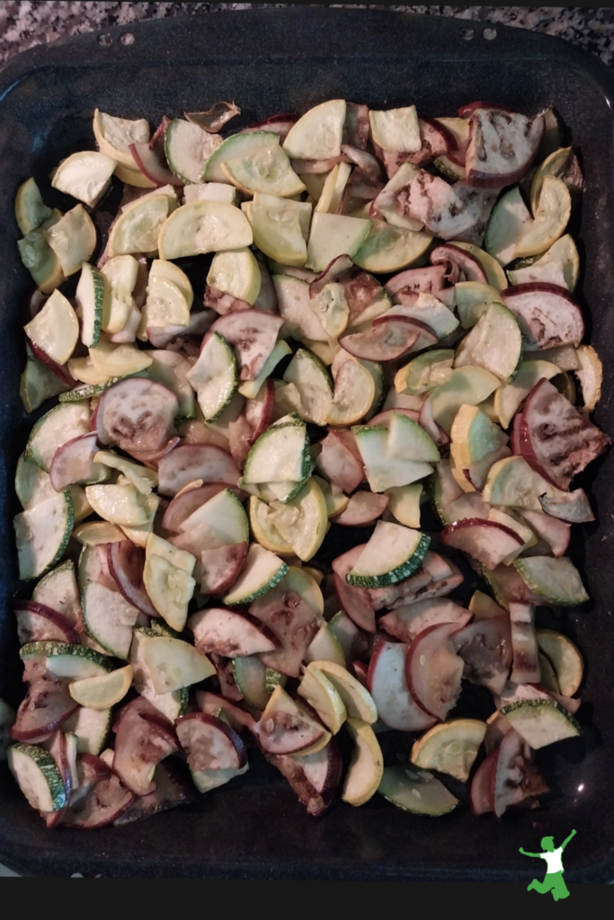pan of healthy roast vegetables blend