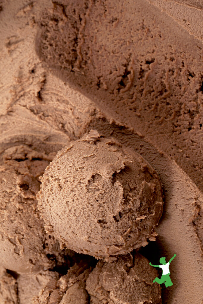 healthy raw chocolate ice cream scoop