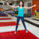 woman rebounding with easy fitness training program