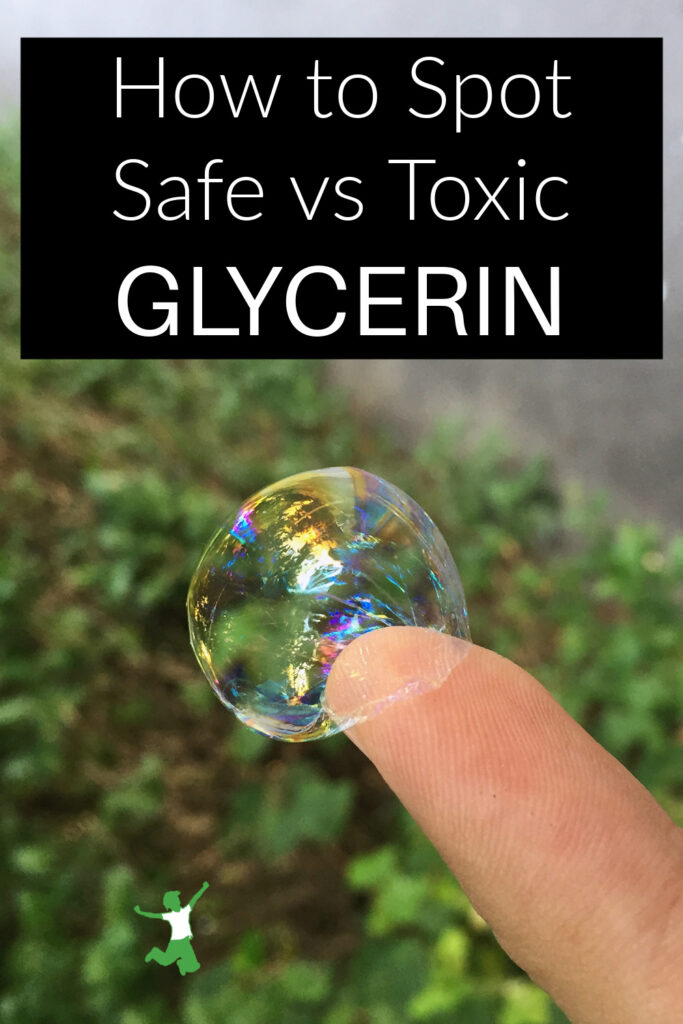 safe glycerin soap bubble on child's finger