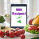 phone screen with 500 recipes and healthy home economist logo