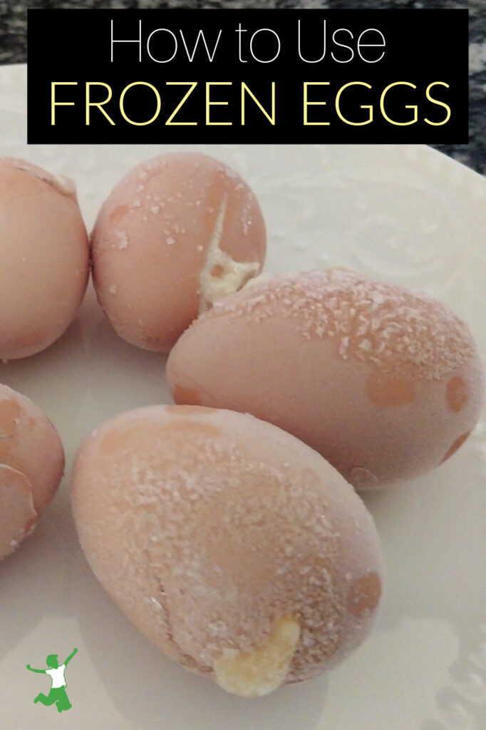 thawing frozen eggs on white plate