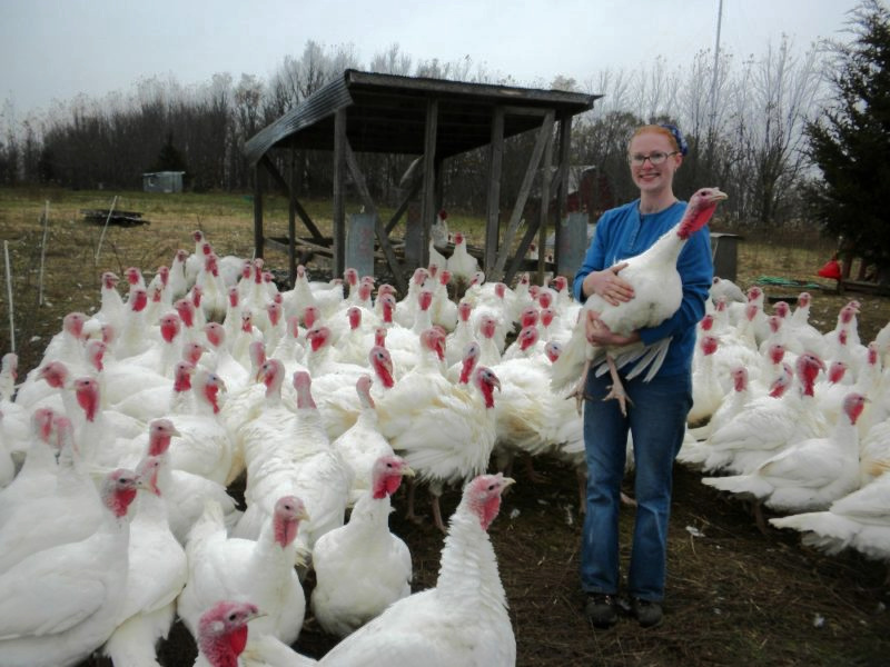 grassfed farmer with her livestock