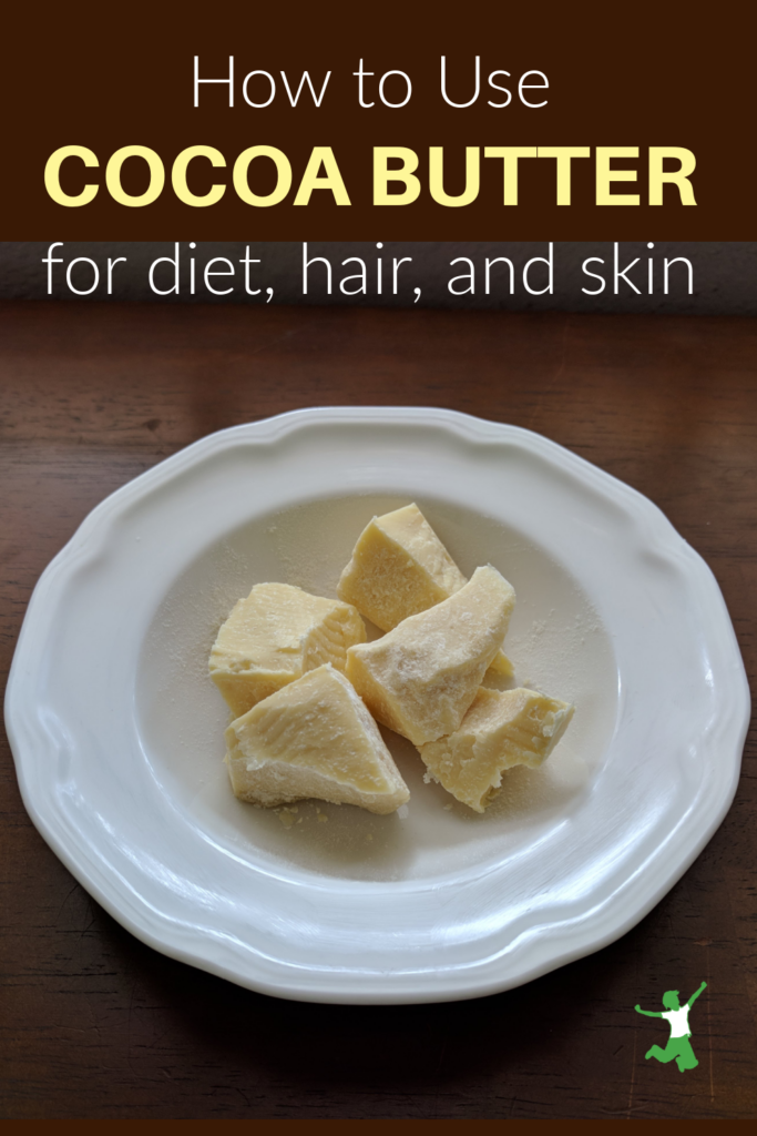 nourishing cocoa butter in white bowl wooden background