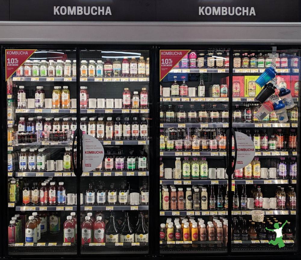 bottles of kombucha that may cause flare-up of candida symptoms