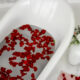 detoxification bath water in white tub