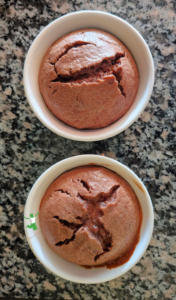baked peanut butter pudding in ramekins
