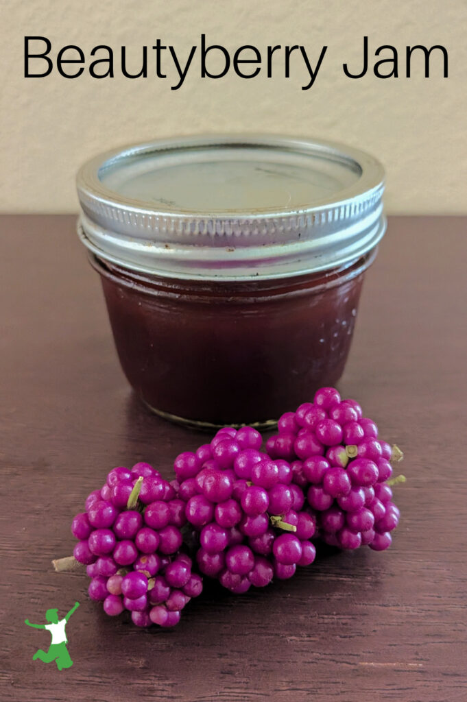 homemade beautyberry jam in mason jar