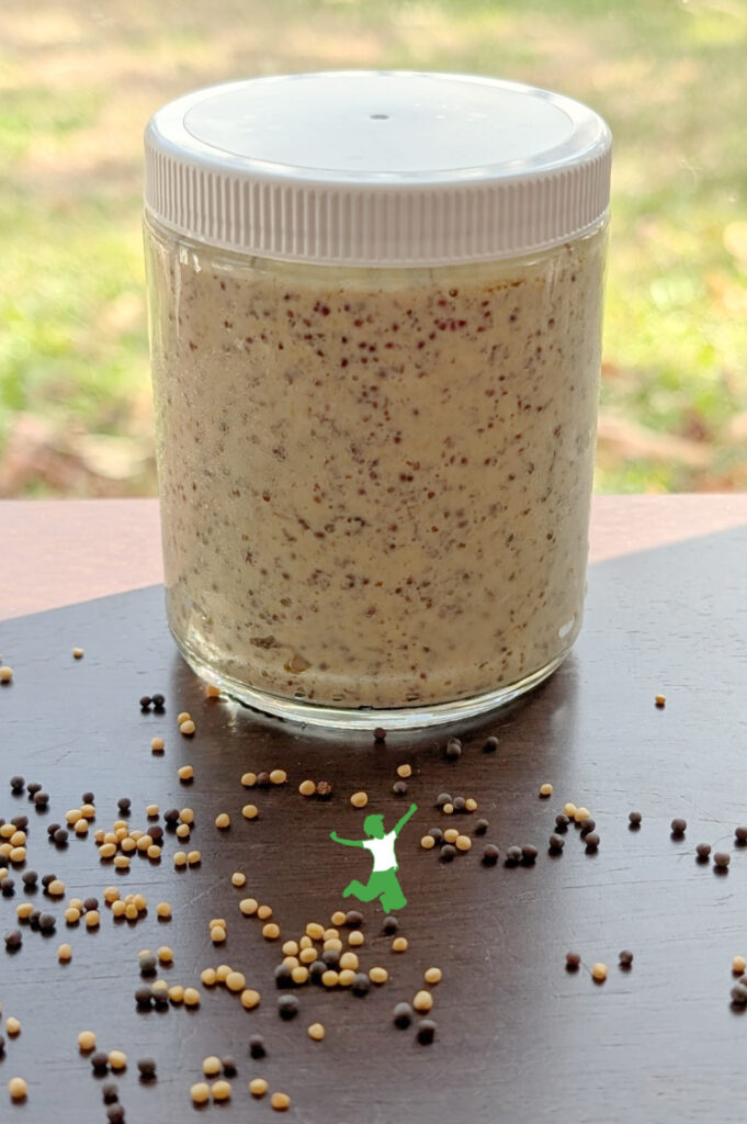 fermented dijon mustard in glass jar