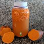 cultured sweet potato beverage in mason jar