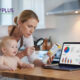 mother researching a food brand to see if it is independent