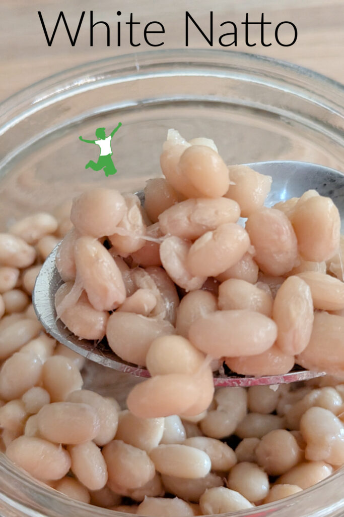 low starch natto on glass jar