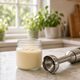 one minute mayonnaise with stick blender on counter