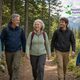 woman with optimal redox hiking with family